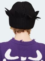 Chunky Crown Beanie Black3