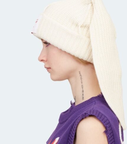 Chunky Rabbit Beanie Ecru2