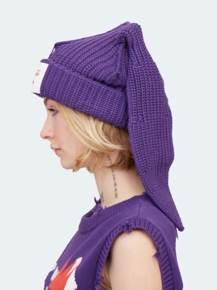 Chunky Rabbit Beanie Purple2