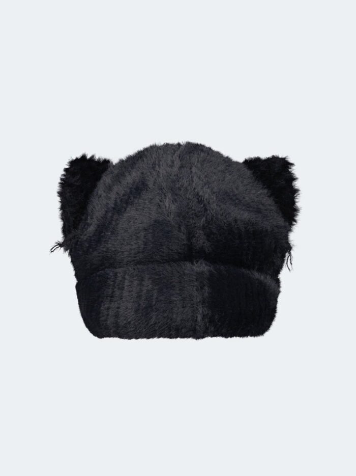 Fluffy Chunky Ears Beanie Black2