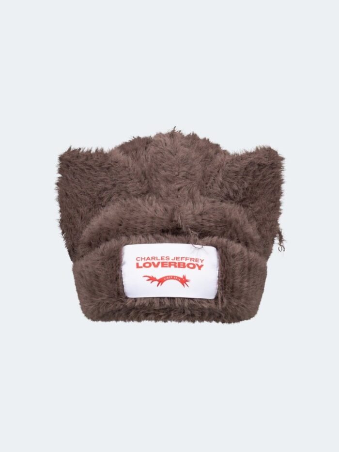 Fluffy Chunky Ears Beanie Brown1