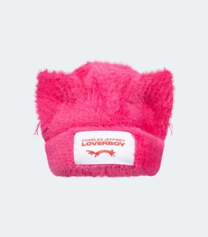 Fluffy Chunky Ears Beanie Pink1