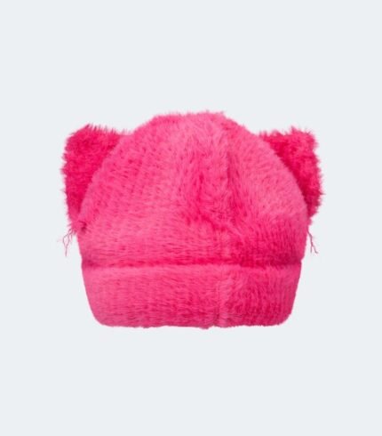 Fluffy Chunky Ears Beanie Pink2