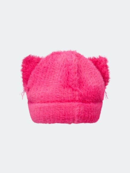 Fluffy Chunky Ears Beanie Pink2